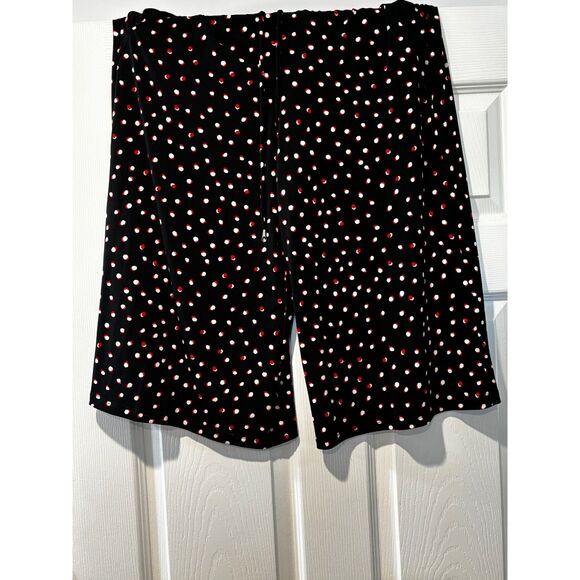Wisp Black Jumpsuit Size 6 White & Red Polka Dots Keyhole V Neckline Belted - Picture 8 of 9